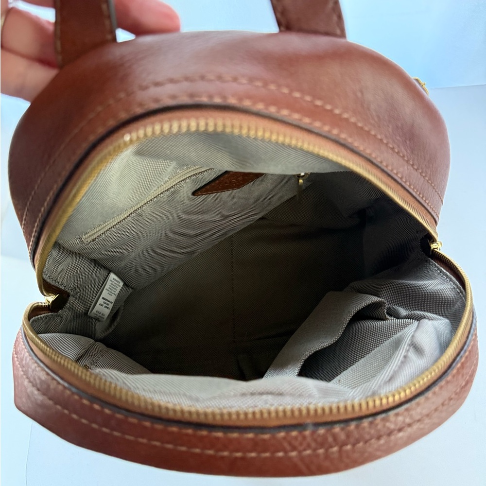 Fossil Brown Leather Backpack - image 3